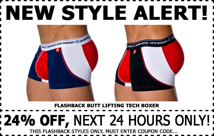 Andrew Christian New Flashback Tech Style + 24% Off Next 24hrs