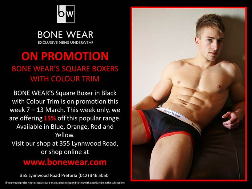 Bone Wear Square Boxers! 