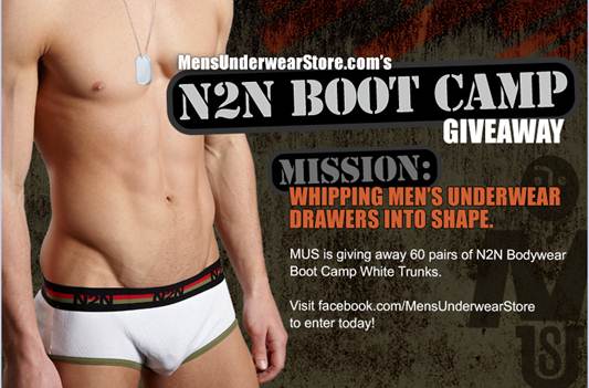 MensUnderwearStore.com is giving away 60 N2N Boot Camp Trunks!