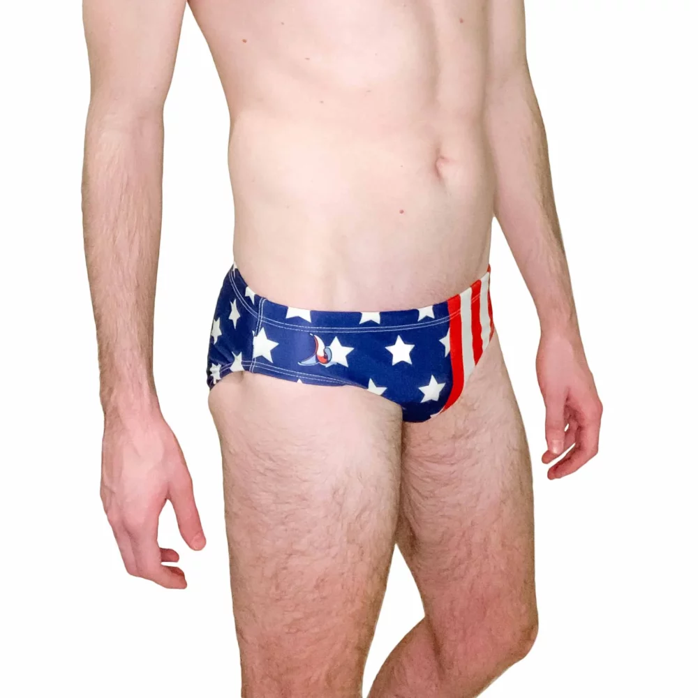 F plus R Mens American Flag Swimwear Briefs Patriotic Beach Swimsuit 